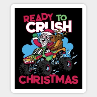 Ready to Crush Christmas // Santa Monster Truck Xmas Sticker